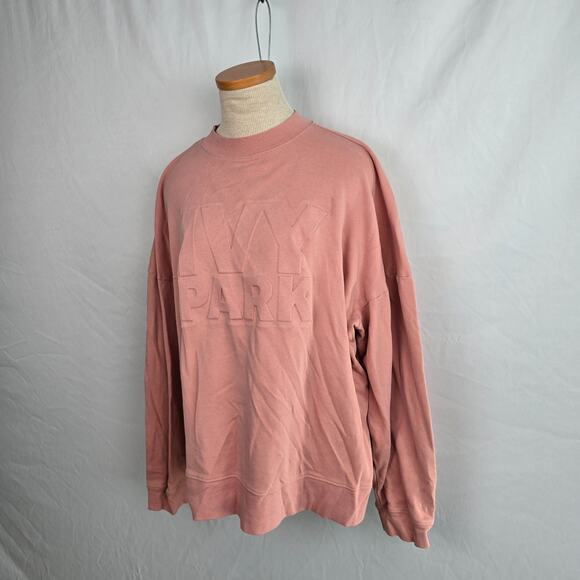 Ivy Park Embossed Logo Sweatshirt Women's L Pink Pullover - Picture 6 of 16